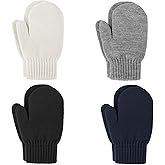 Durio Knit Toddler Mittens - Thick, Soft, Warm Crochet Winter Baby Infant Mittens and Gloves