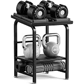 Dumbbell Rack Only Weight Stand Fits For Adjustable Weight 500lbs Load up Heavy Duty Kettlebell Stand for Home Gym（No Dumbbell, Rack Only）