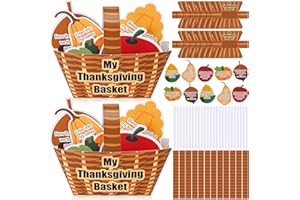 ForraFun 24 Sets Thanksgiving Christian Craft Kits DIY Make Your Own Thanksgiving Basket Fall Harvest Basket for Religious Sunday School Classroom Art Project Home Party Activity