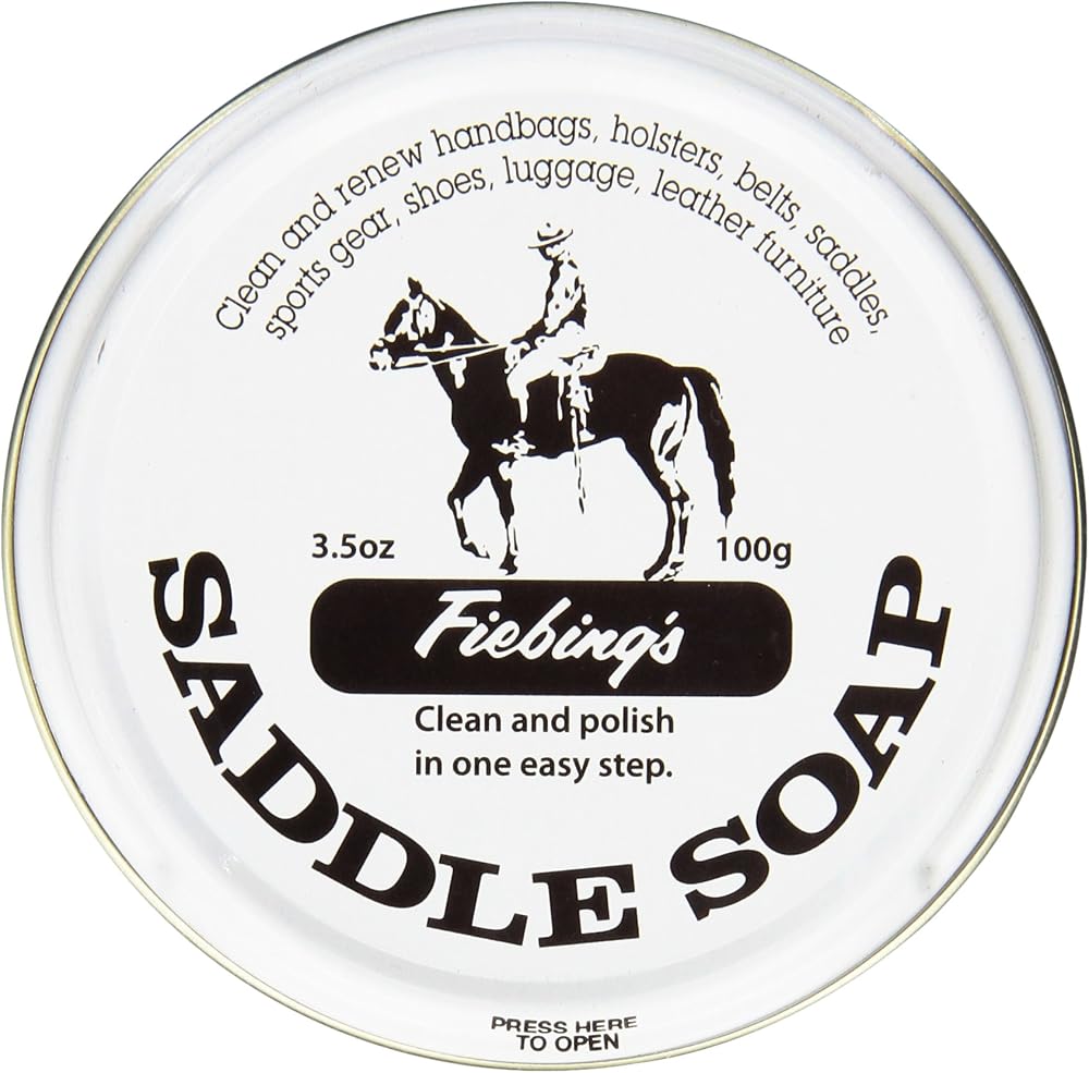 Fiebing's White Saddle Soap for Leather 3.5 oz Tin - Leather Cleaner &