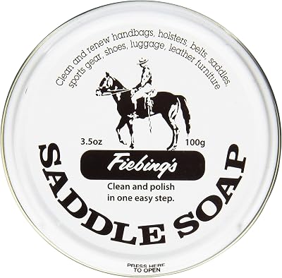 Fiebing's White Saddle Soap for Leather 3.5 oz Tin - Leather Cleaner &