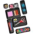 Madesmart 8-Piece Interlocking Bin Pack for Drawer Organization, Plastic Interlocking Junk Drawer Organizer Tray, Granite