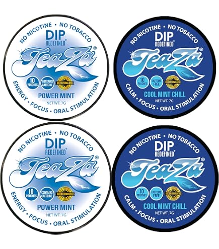 TeaZa Energy Pouches Wintergreen Chill - Nicotine Alternative - 4 Pucks
