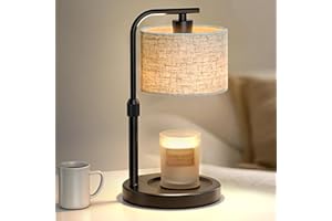 Spclsim Black Candle Warmer Lamp with Timer Dimmer, Adjustable Height Electric Candle Warmer Wax Heater with 2 Bulbs, Birthda