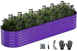 ZFHGARDEN Galvanized Metal Planter Raised Garden Bed Kit for Gardening Outdoor，8x2x1ft Planter Grow Garden Box Raised Flower Bed，Long Vegetable Clearance Herb Raised Garden Beds for Gardening