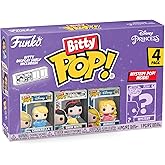 Funko Bitty Pop Disney Princesses - Cinderella, Snow White, Aurora and A Surprise Mystery Mini Figure - 0.9 Inch (2.2 Cm) Collectable - Stackable Display Shelf Included - Gift Idea