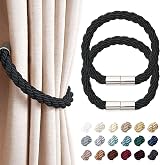 Pretty Jolly 2 Pack Magnetic Curtain Tiebacks Black Modern Drape Holdbacks