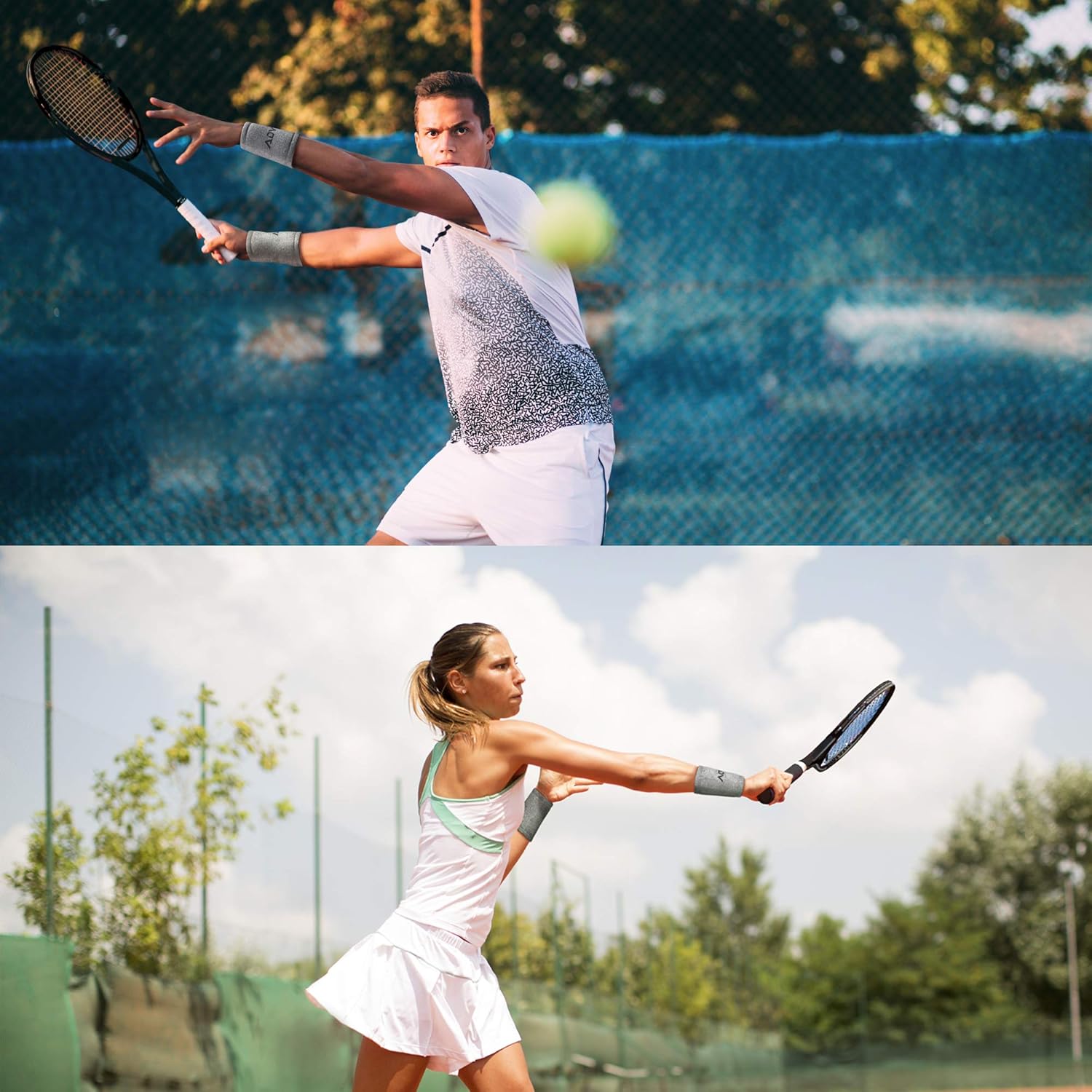 ADV Tennis Vibration Dampener - Set of 3 - Ultimate Shock Absorbers for Racket and Strings - Premium Quality, Durable, and 100% Reliable - Newest Technology (Black) : Sports & Outdoors