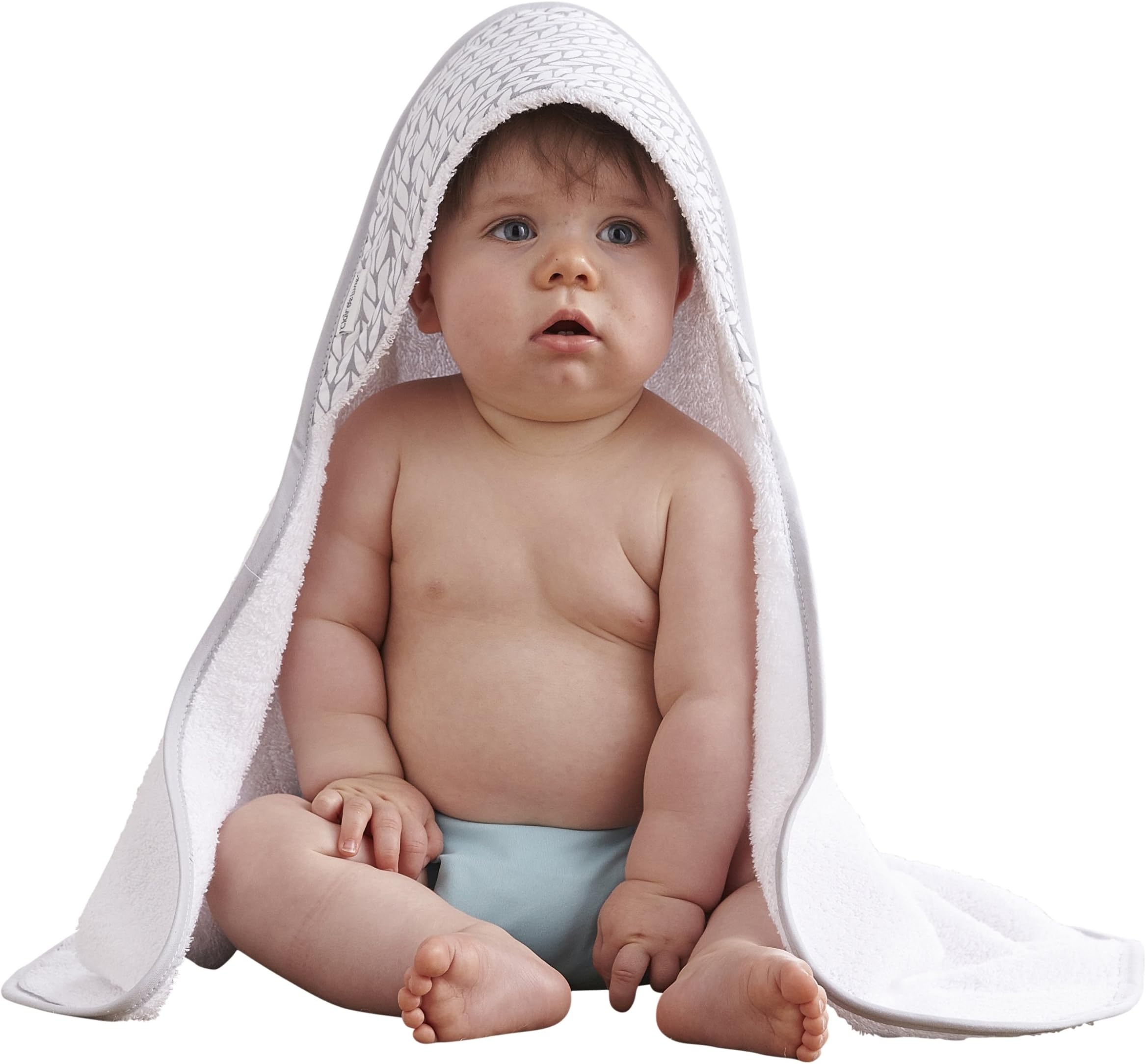 Clair de Lune Barley Bébé Hooded Towel (Grey)