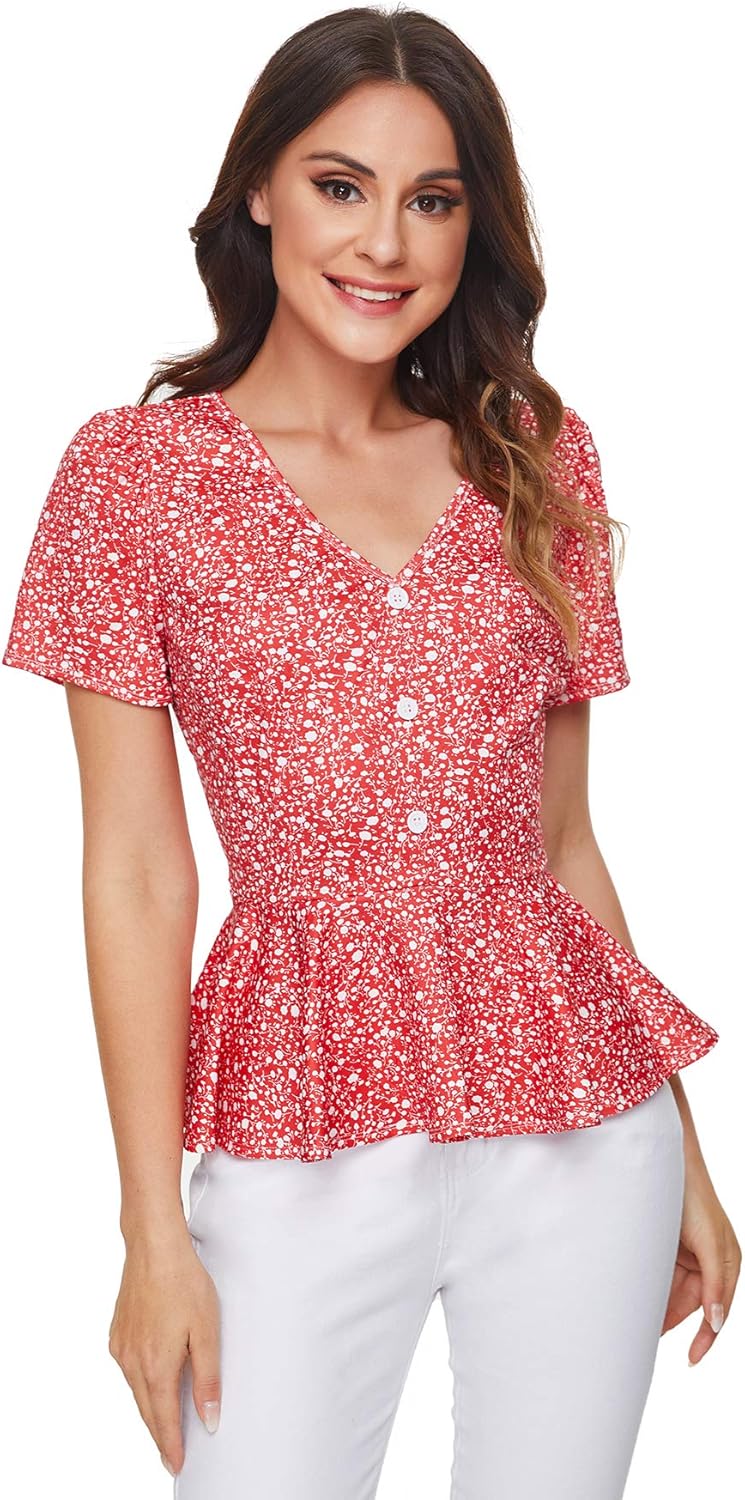 button up peplum blouse