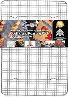 KITCHENATICS Edelstahl-Grillrost & Auskühlgitter, passt auf Backbleche für das Backen von Keksen und Kuchen, Räuchern, Grillen, Auskühlen – Sehr Stabil, Rost- Resistent & Ofenfest (25,4 cm x 38,1 cm)