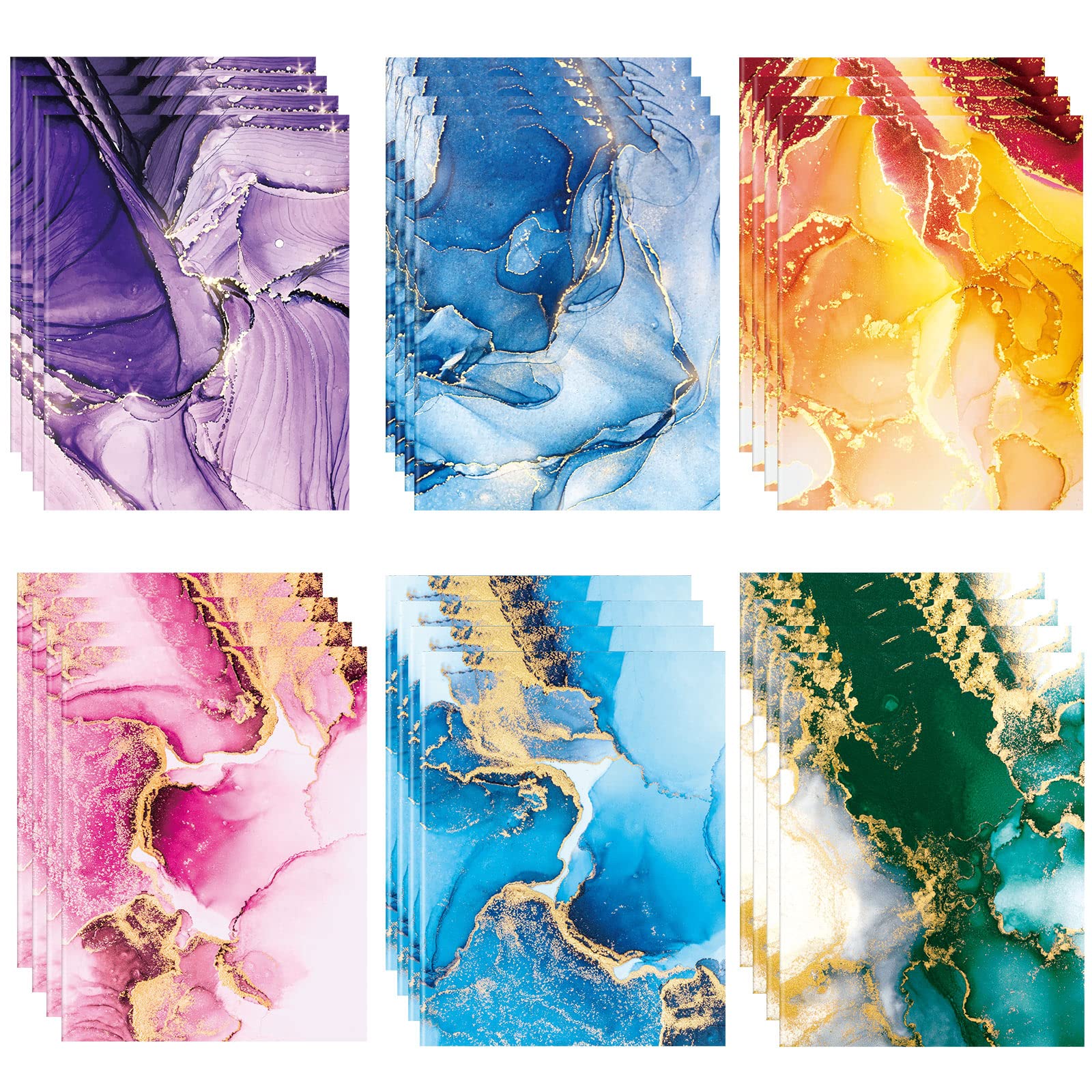 Photo 1 of Perkoop 24 Pcs Marble 2 Pocket Folder 12 x 9.6 Inch Cute File Folders Decorative Folders with Pockets Letter Size School Folders Colorful Folders Bulk for Office Classification Supplies, 6 Styles