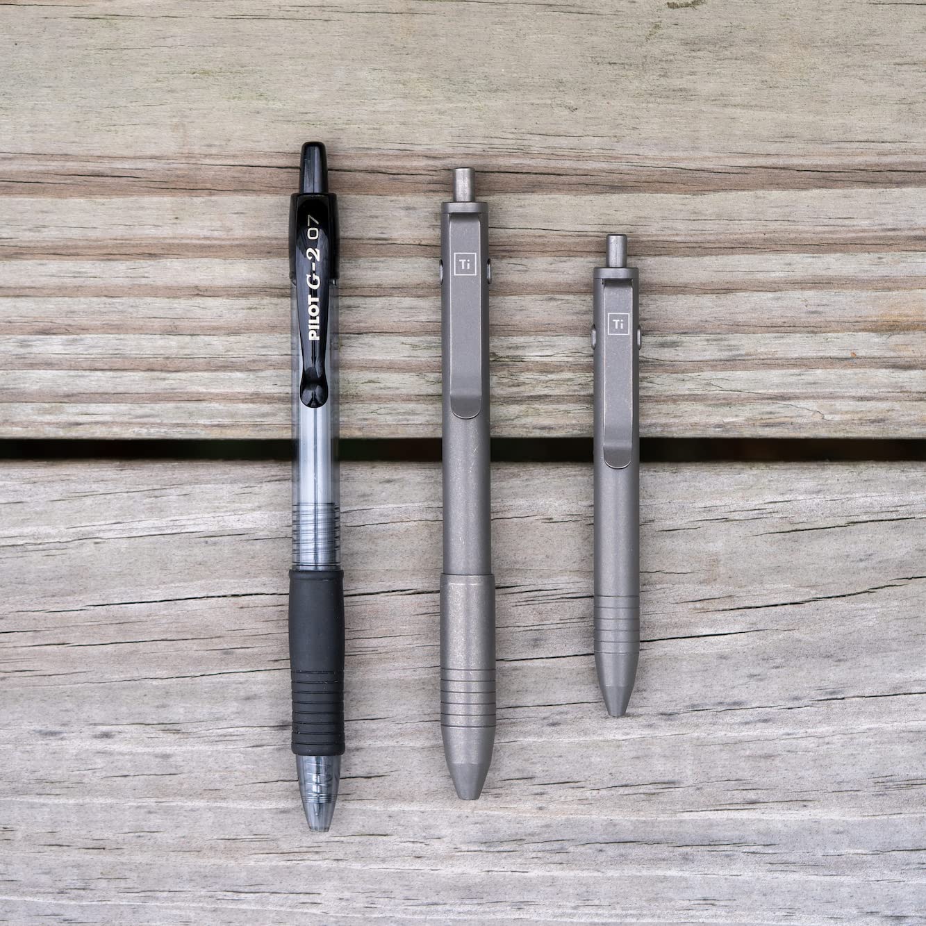 BIG IDEA DESIGN Dual Side Click Pen (Titanium Raw)