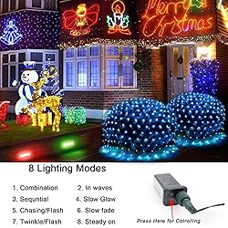 360LED Net Lights, 21ft x 5ft Connectable Christmas