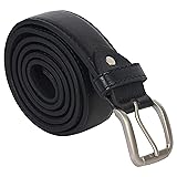 Men's Black Leather Money Belt Sizes 32 Through 56