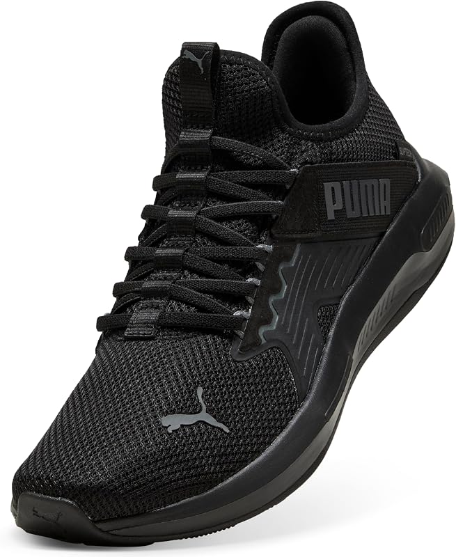 Softride Enzo 5 Slip Tech Chaussures de Course sur Route Unisexes, Noires, Gris foncé, 37 EU, Puma Noir, Gris foncé Froid, 37 EU