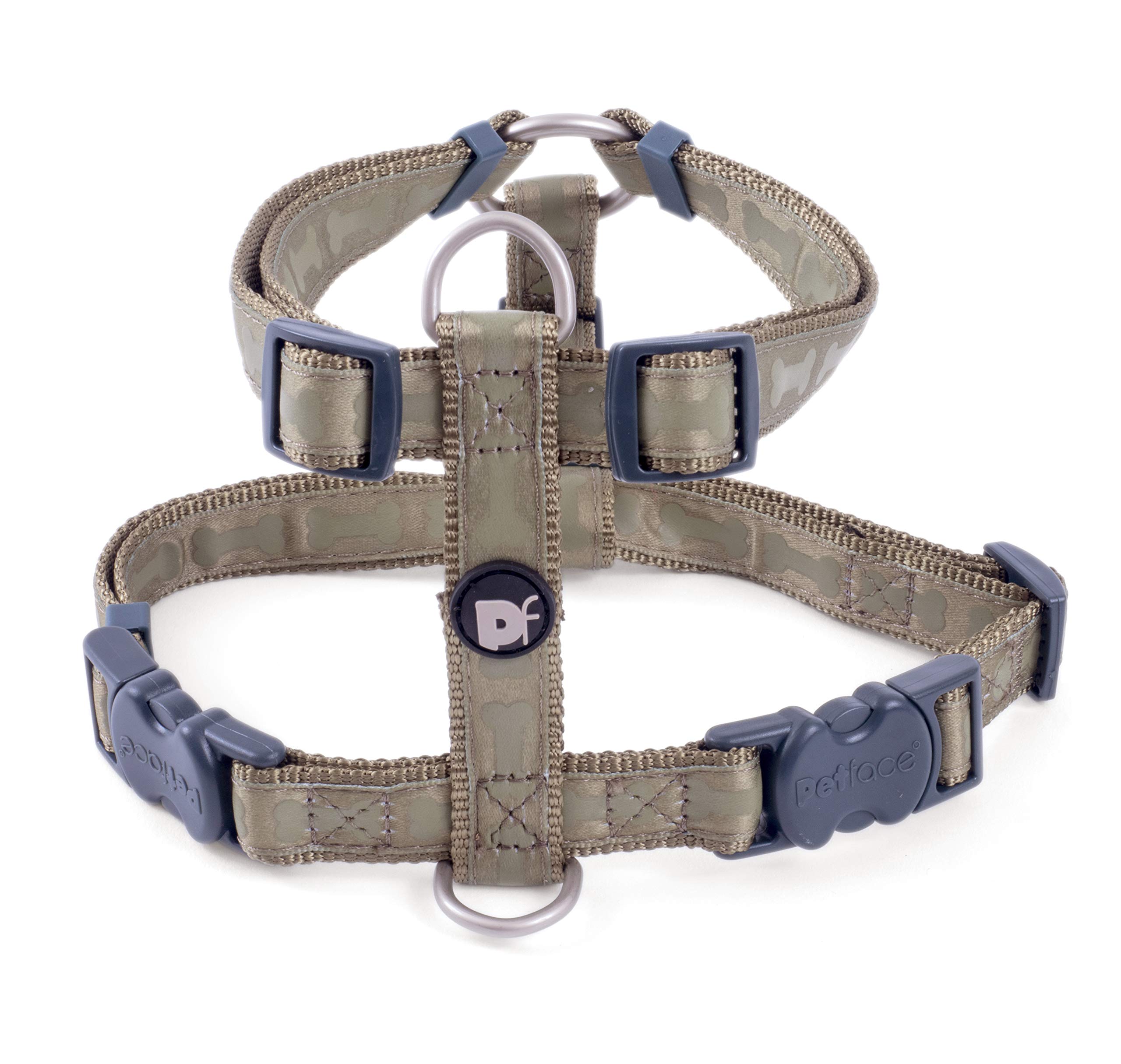 Petface Tonal Bones Dog Harness, Country Green, Small, S