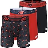 New Balance Men's Performance Boxer Briefs with Fly, Breathable Stretch Underwear, Moisture Wicking, Soft Waistband (3 Pack)