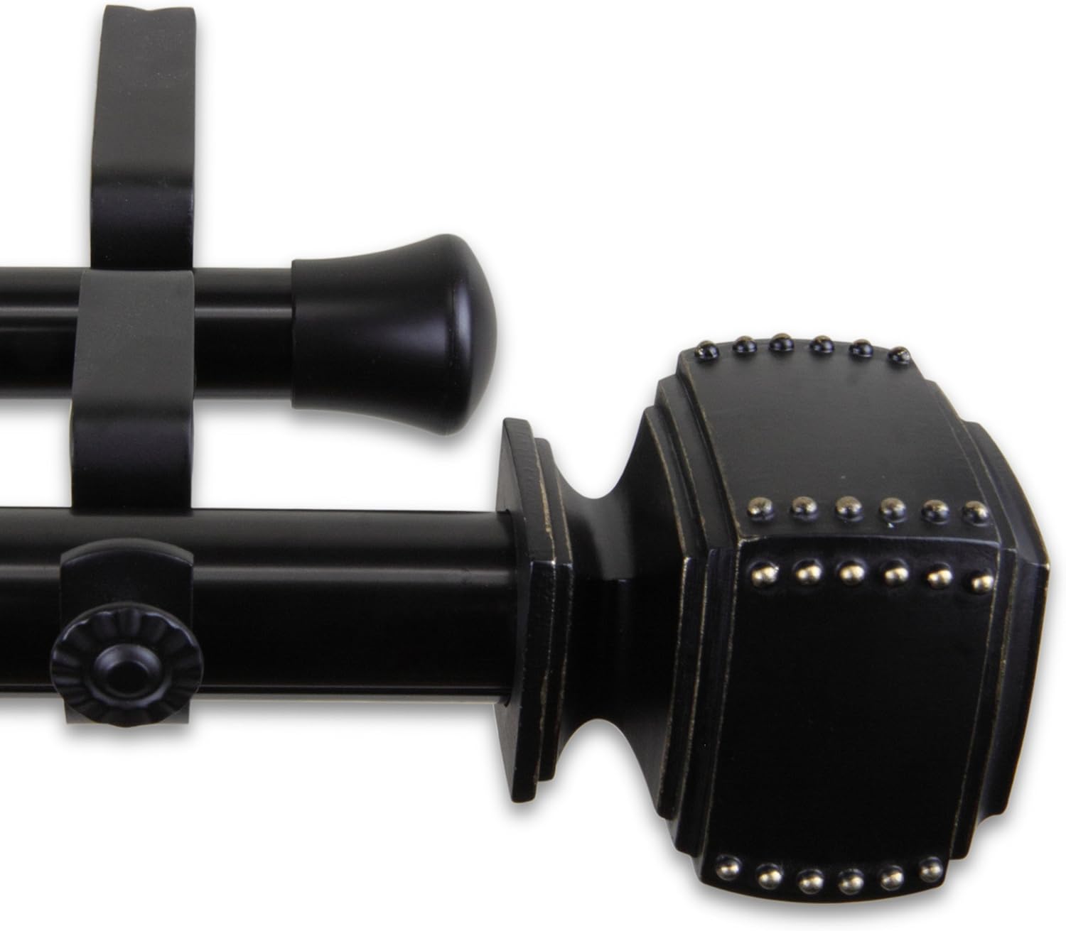 Rod Desyne 100-27-1602-D 1" Bennett Double Curtain Rod, 160-240 inch, Black: Home & Kitchen