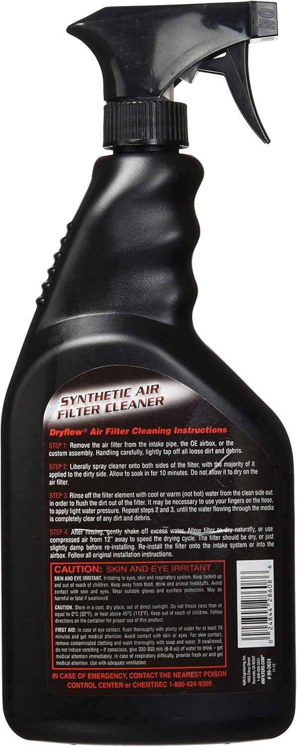 K&N Synthetic Air Filter Cleaner and Degreaser: 32 Oz Spray Bottle; Restore Engine Air Filter Performance, 99-0624: Automotive