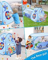 MAIKEHIGH Kids Play Tent and Tunnel 3 in 1 Ball Pit Indoor Outdoor view 6