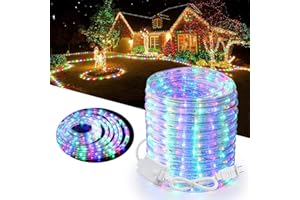 Toodour LED Rope Lights, 32.8ft 240 LED Christmas Tube String Lights, Connectable Indoor Outdoor Clear Tube Decorative Lighting for Garden, Patio, Bedroom, Party, Wedding, Christmas Decor - Multicolor
