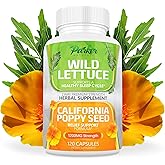Parker Naturals Wild Lettuce Extract & California Poppy Seed Supplement, 2 Way Premium Strength Herbal Supplement for Healthy Sleep & Relief Support, 120 Capsules