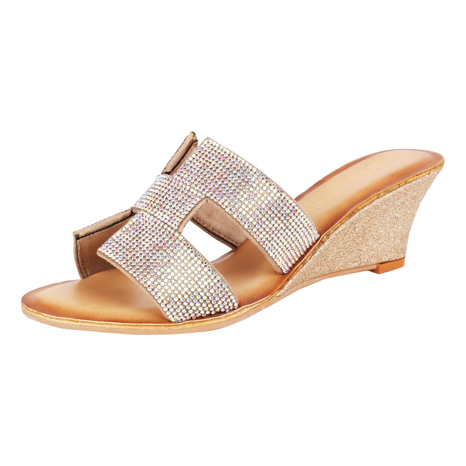 rose gold wedge sandals