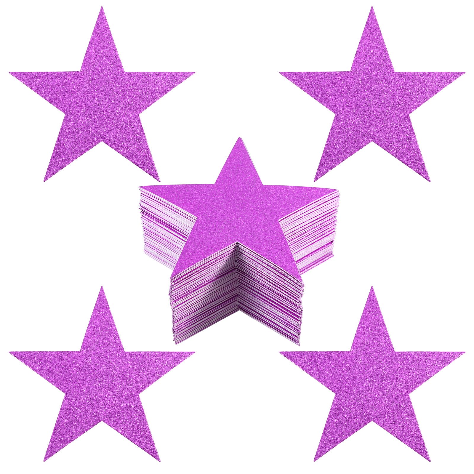 PATIKIL Star Cutouts, 150 Pack Star Cutout Paper Stars for Classroom Decoration DIY Craft Project Bulletin Board Wall Poster, Pink