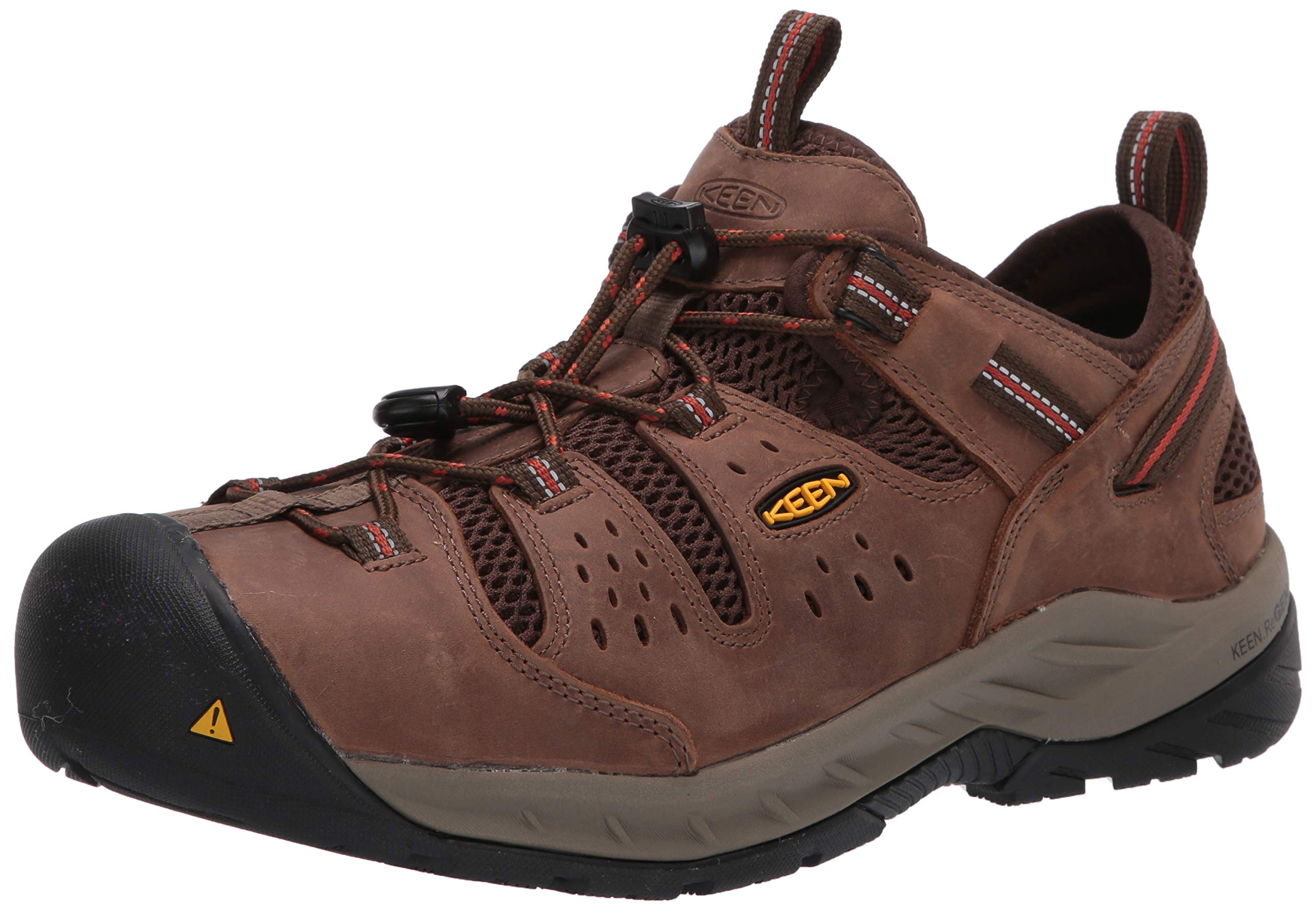 KEEN Utility Men’s Atlanta Cool 2 Low Steel Toe Work Shoe, Shitake/Rust, 15 Wide US