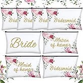 Weewooday 8 Pieces Bridesmaid Makeup Bag Bridesmaid Proposal Gifts Canvas Makeup Bags Matron of Honor Bridal Cosmetic Bag Maid of Honor Bridesmaids Present for Brides Wedding Parties