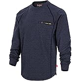 BOCOMAL FR Shirts for Men Melt Pocket Lightweight Crew T-Shirt NFPA2112/CAT2 Fire Resistant Work Shirt