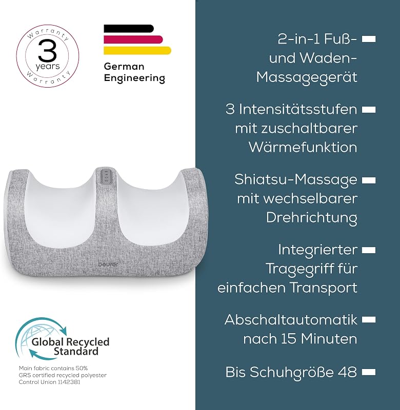 FM 42 Shiatsu Fuß- und Waden-Massagegerät mit Wärmefunktion