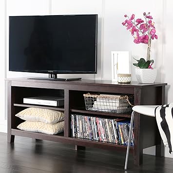 WE Furniture Wood TV Stand 58Inch Espresso