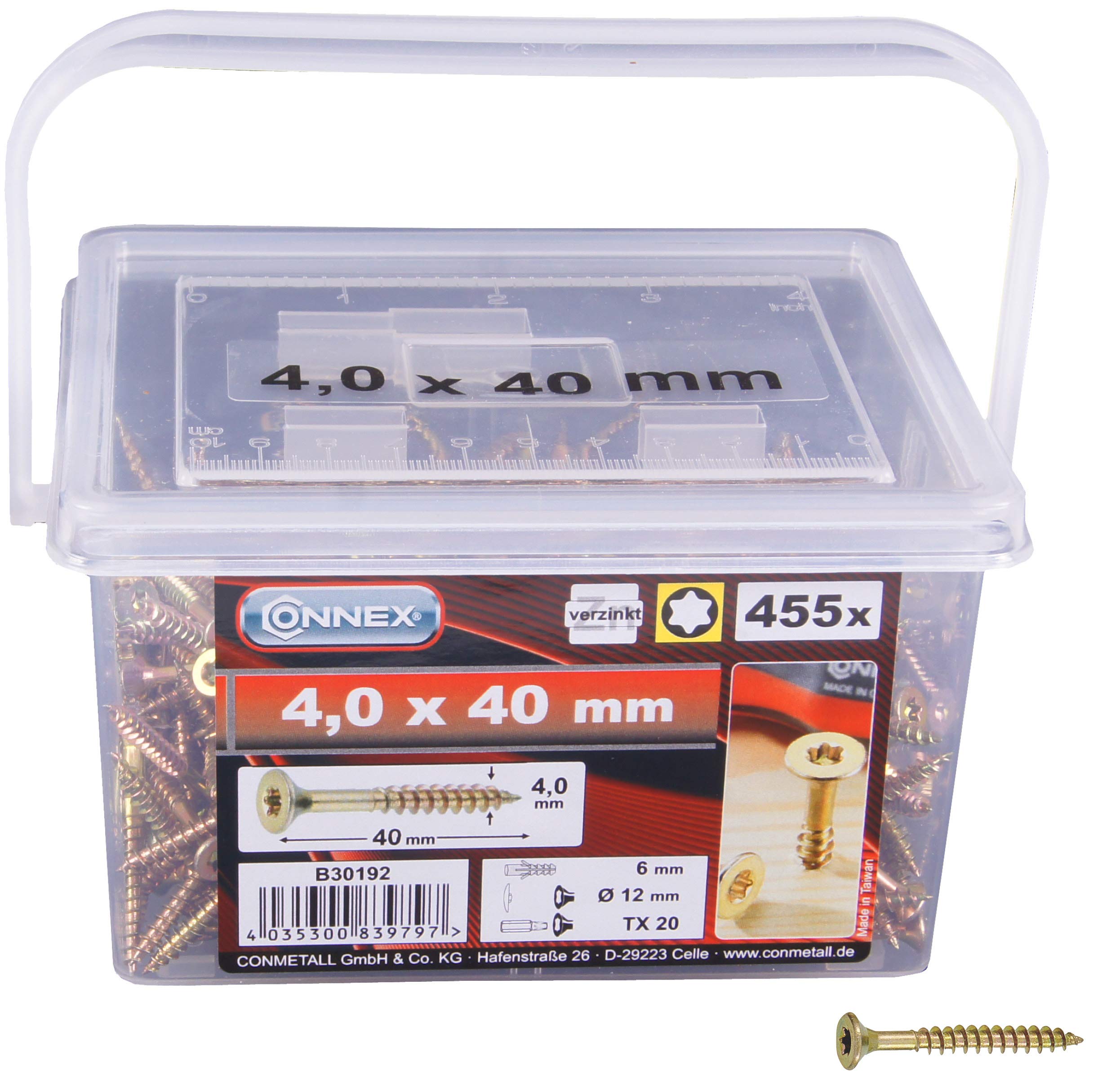 CONNEX B30192 TX 4 x 40mm Uni-Screws Bucket