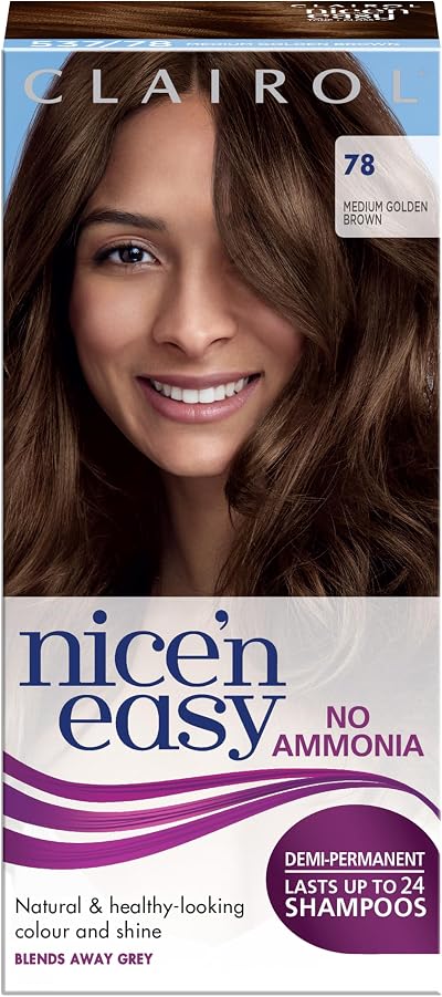 Clairol Nice 'N Easy No Ammonia 78 Medium Gold Brown Lasting Hair Colour