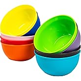 Youngever 9 Pack 10 Ounce Plastic Bowls, Kids Plastic Bowls, Set of 9 (9 Rainbow Colors)