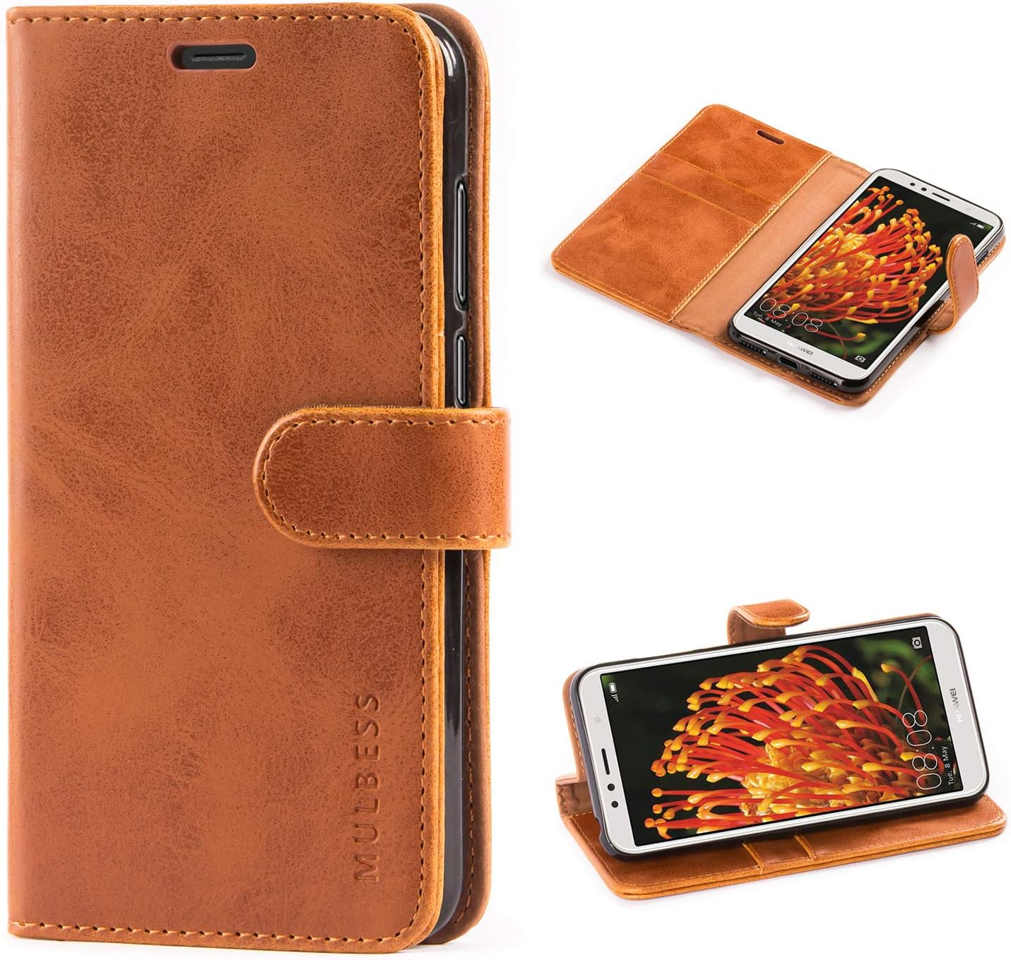 Mulbess Huawei Y6 2018 Case Wallet, Leather Flip Phone Case for Huawei