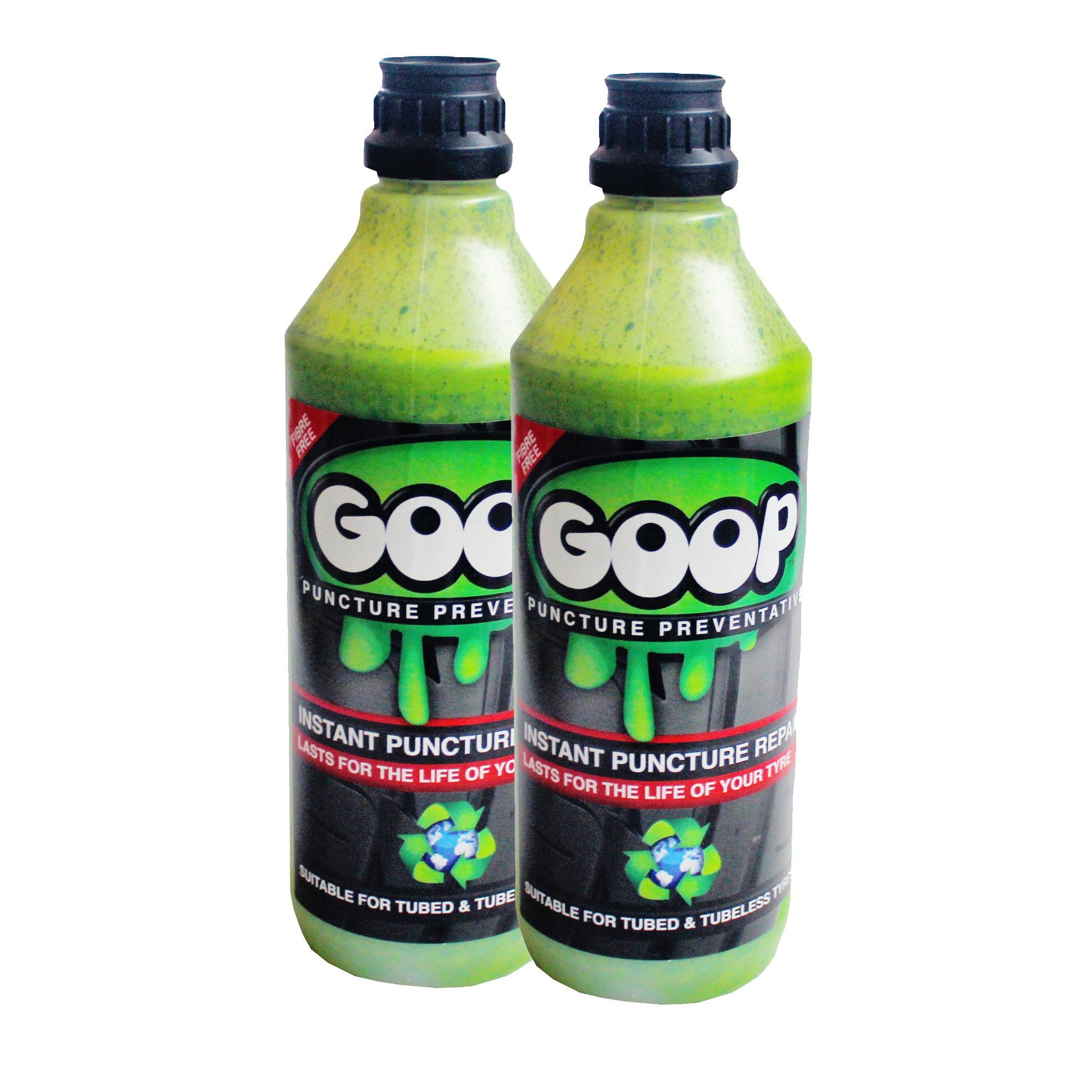Goop tyre sealant puncture prevention repair kit 2 x 1 litre bottles Made in UK