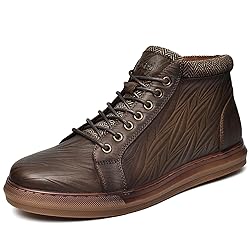 Men's Casual Oxford Sneaker Boots - Embossed Leaf