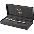 PARKER Sonnet Ballpoint Pen | Grey Lacquer with Gold Trims | Medium Point | Black Ink Refill | Gift Box | Perfect Graduation Gifts