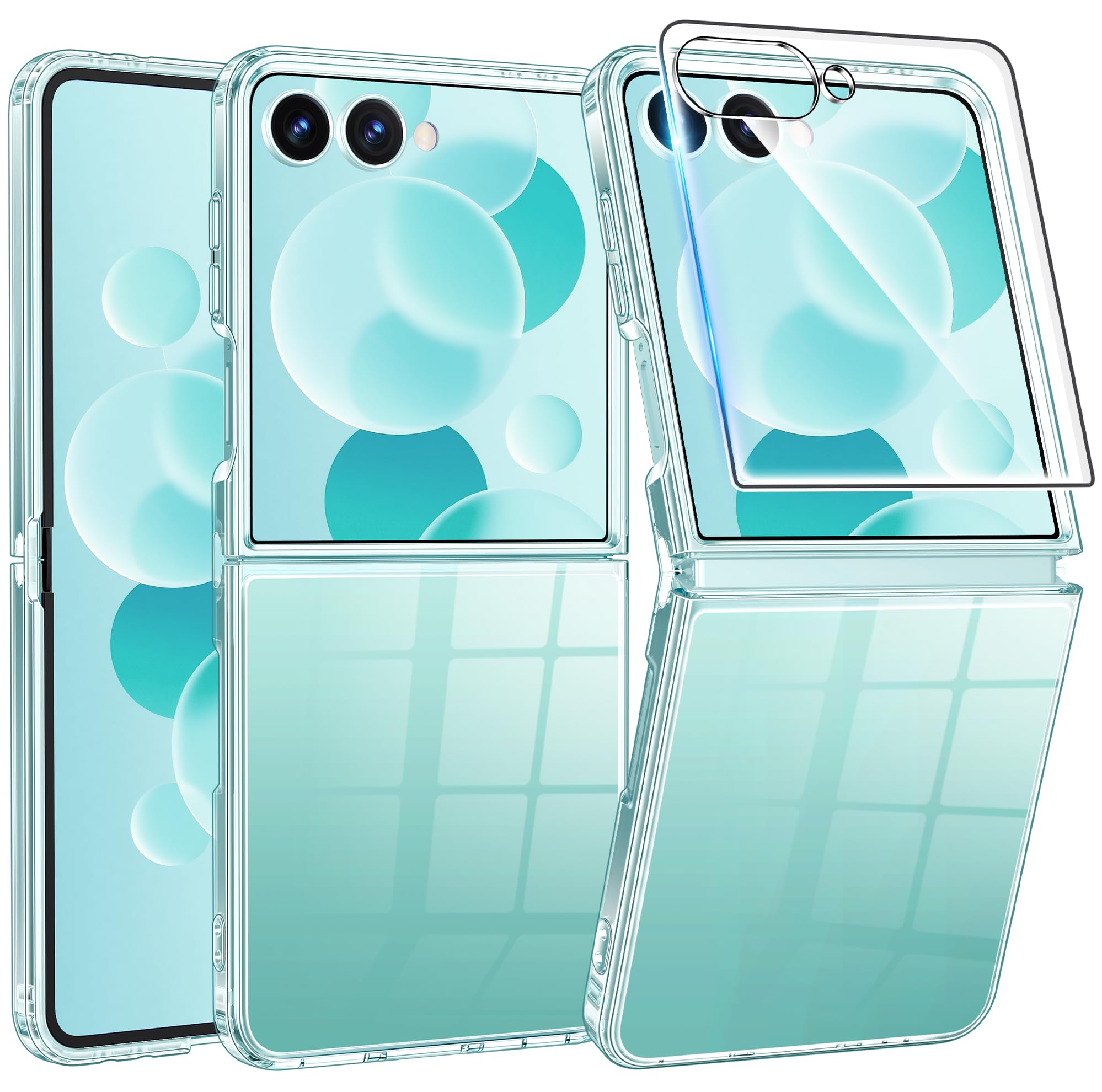 Photo 1 of FNTCASE for Samsung-Galaxy Z-Flip-7 Clear Case: Military Grade Drop Protection Anti Yellowing Cell Phone Cover - Rugged Shockproof Protective Bumper Transparent Phonecase