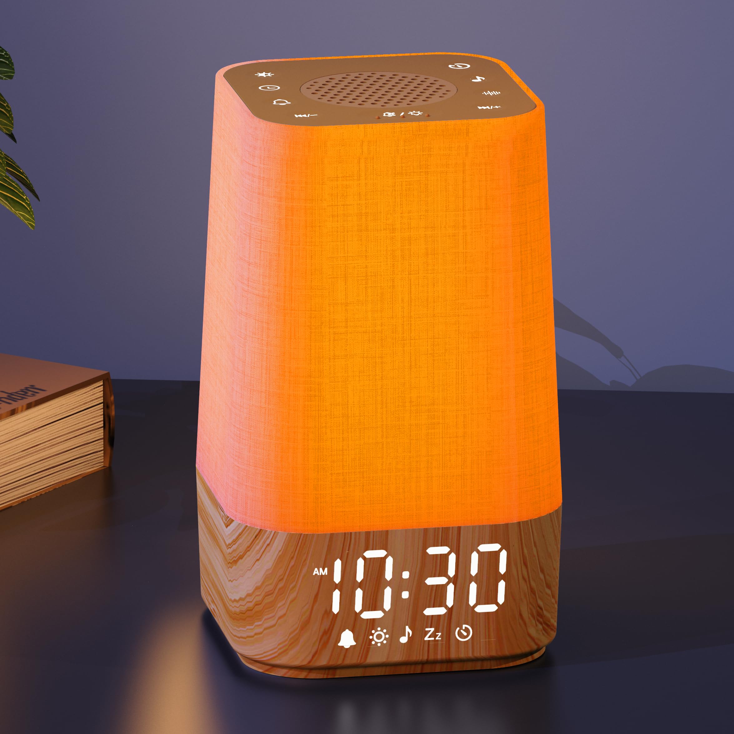 Photo 1 of Sunrise Alarm Clock with Sound Machine: Nature Sounds for Gentle Wake Up, 30 Sleep Sounds for Adults, Adjustable Brightness & Volume, Memory Function, Timer (Wood Grain)
