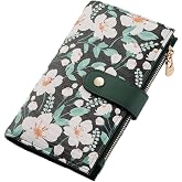 yiijay Womens Wallet RFID Blocking Vegan Leather Trifold Clutch Credit Card Holder Ladies Travel Wallet Purse with Pen Holder