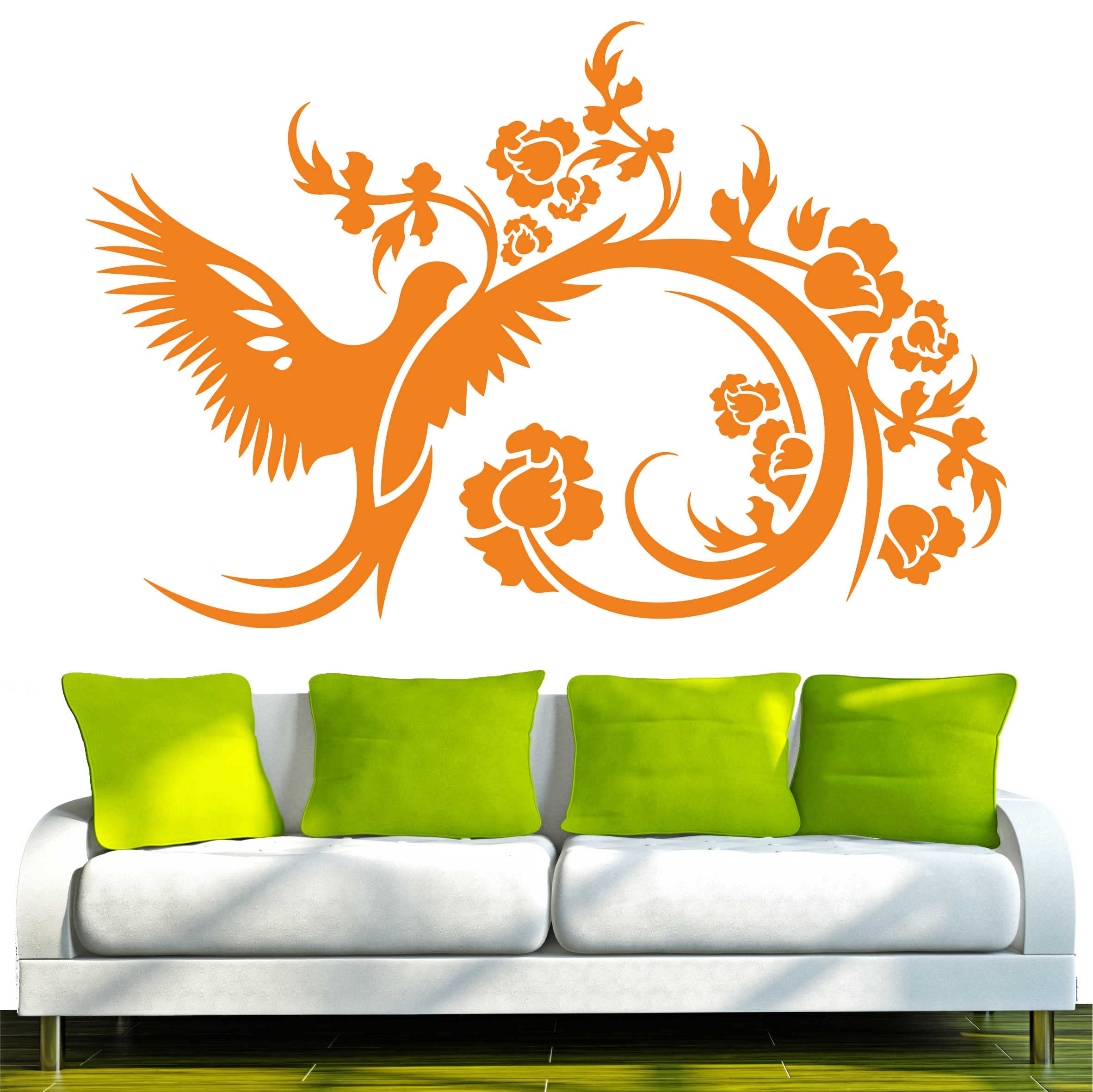 INDIGOS Wall Sticker, Vinyl, Orange, 120 x 79 x 1 cm