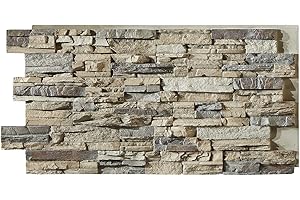 AZ Faux High-Density Polyurethane Faux Stone Wall Covering Panels for Interior and Exterior Decor | Stacked Stone Siding Panel | Sedona | 48" L x 24" H x 2" D | 1-Panel | Ocean Mist