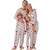 Ekouaer Christmas Pajamas for Family Matching Pj Sets Womens Mens Kids Pjs Long Sleeve Sleepwear Lounge Sets Outfits