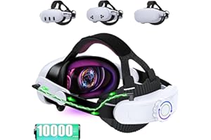 SVETAECHO Comfort Head Strap Compatible with Meta Quest 3S/Quest 2/Quest 3 Head Strap, Adjustable Elite Strap 10000mAh Rechargeable Battery Compatible with Meta Quest 3