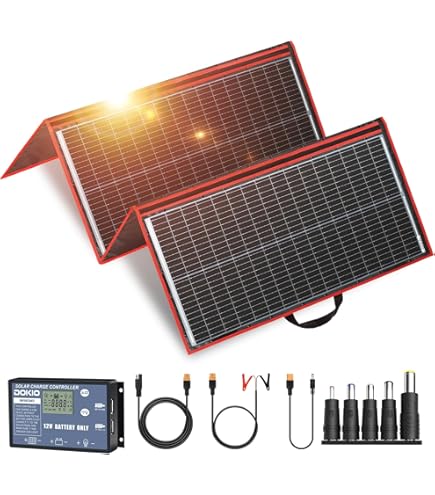 Amazon.com : DOKIO 200W 36V Portable Folding Solar Panel Kit for