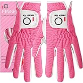 FINGER TEN Womens Golf Glove Right Handed Golfer Left Hand Rain Grip Hot Wet All Weather Value 2 Pack, Golf Gloves Breathable Flexible for Ladies Women